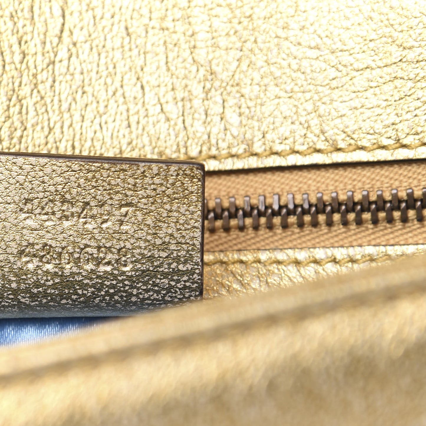 Metallic Calfskin Matelasse Small GG Marmont Shoulder Bag Gold Pink