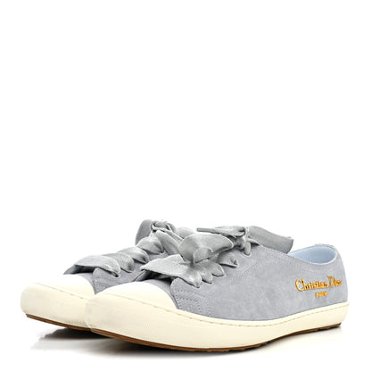 Christian Dior Suede Calfskin Lucky Low Top Sneakers 38 Blue 4 of 9