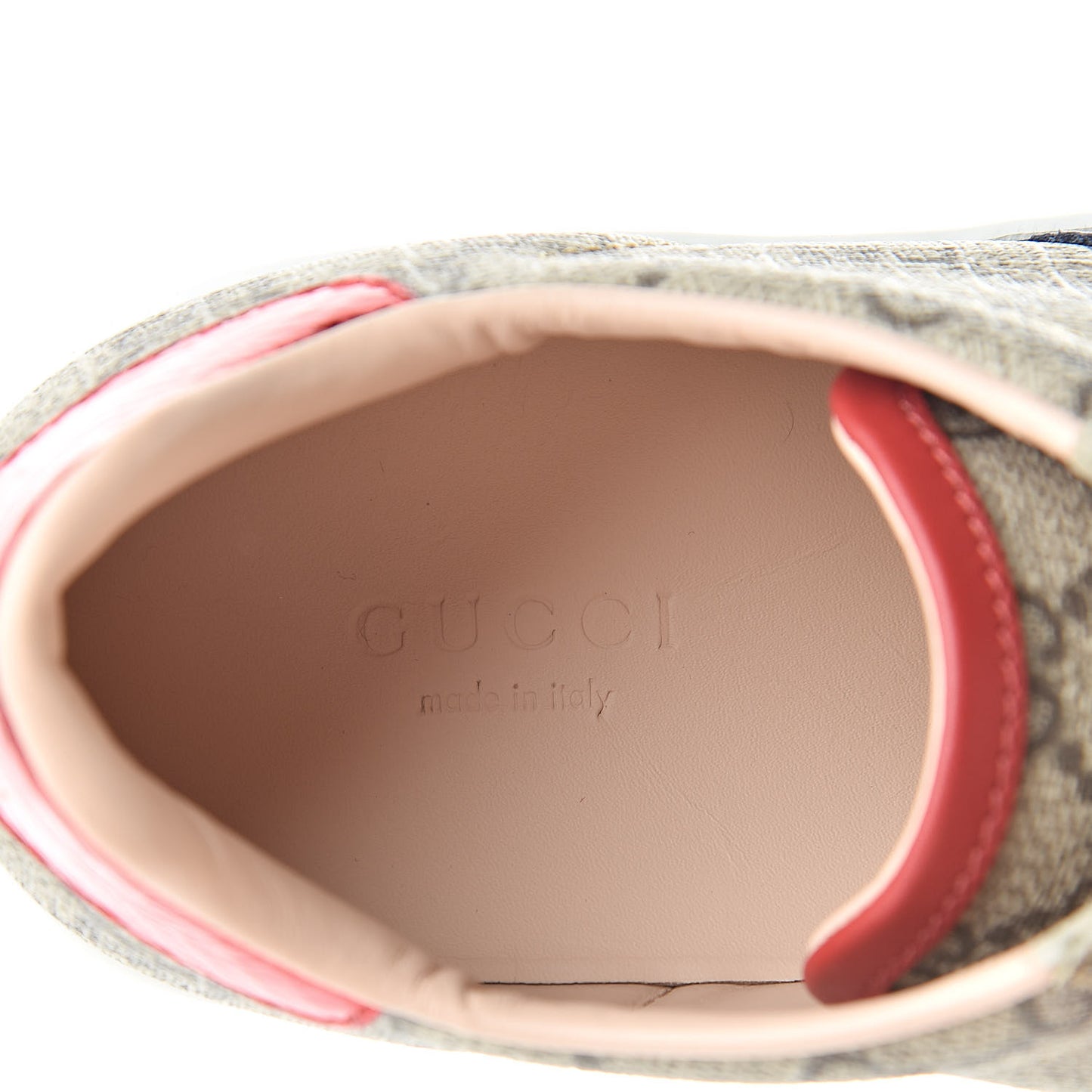 GG Supreme Monogram Ayers Web Womens Ace Sneakers 34.5 Beige