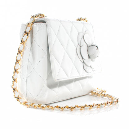 Chanel Lambskin Camellia Mini Flap White 3 of 8