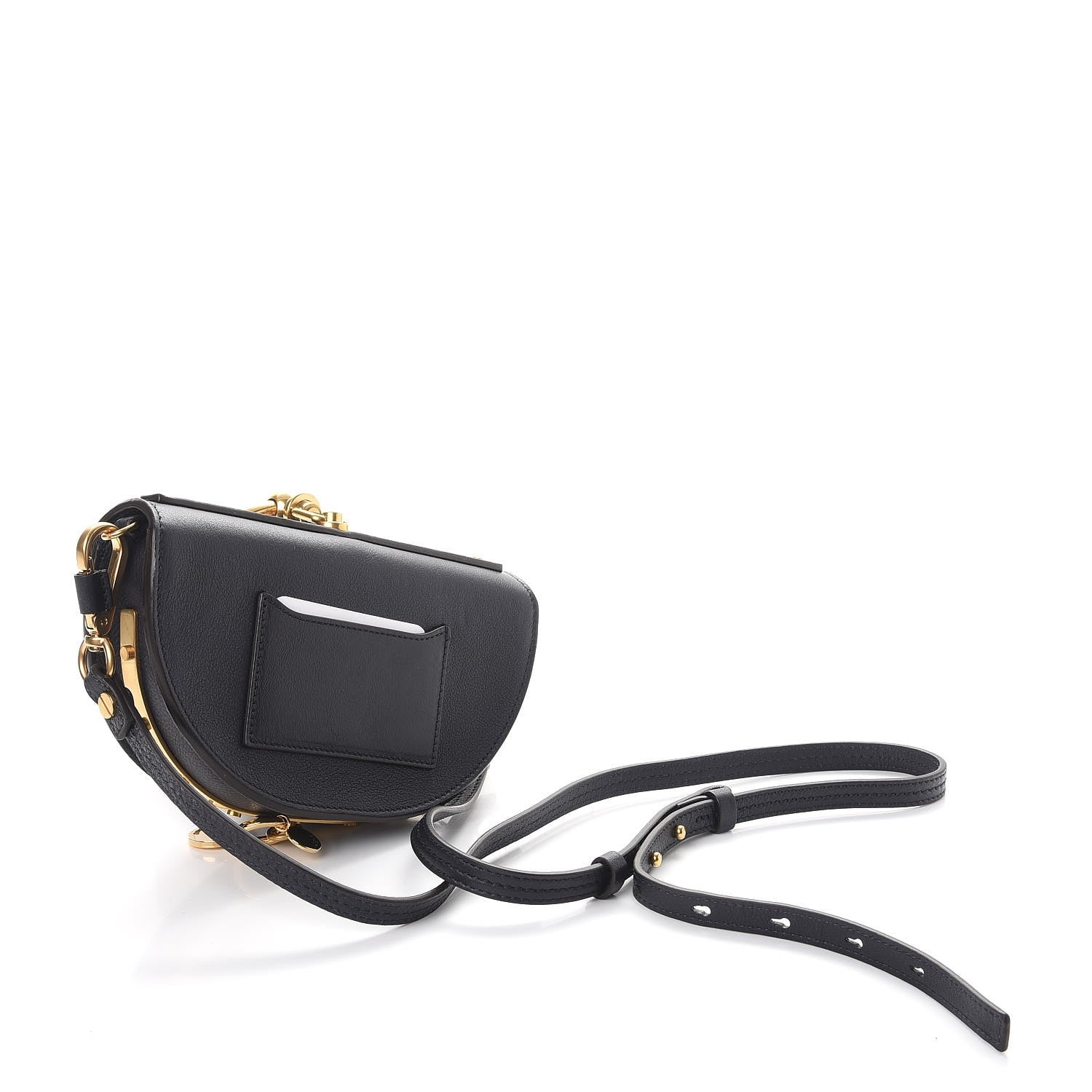 Chloe Suede Calfskin Constellation Studded Small Nile Bracelet Minaudiere Bag Full Blue 3 of 8