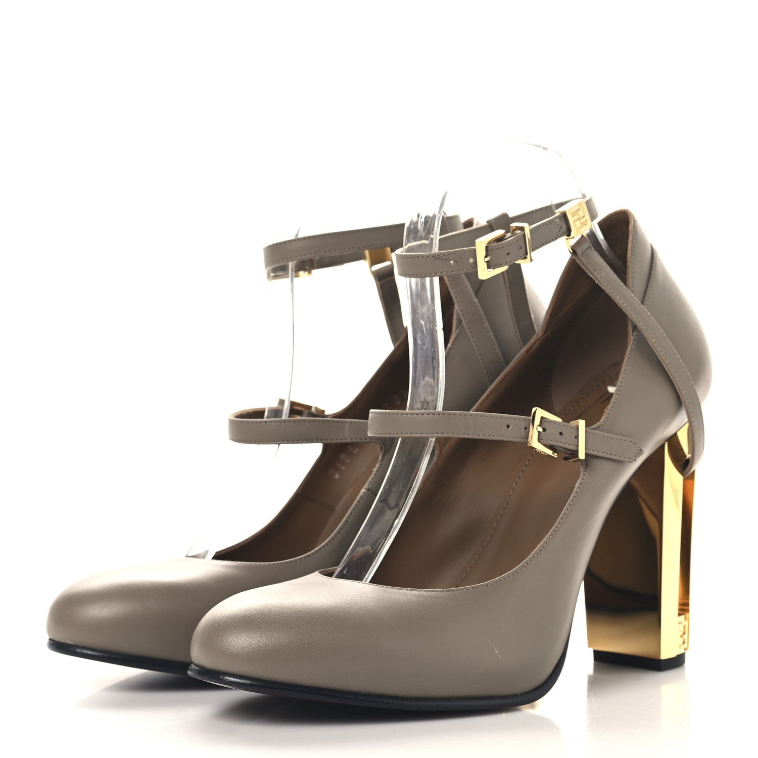 Fendi Vitello Delfina High Heel Pumps 40 Tortora 4 of 10