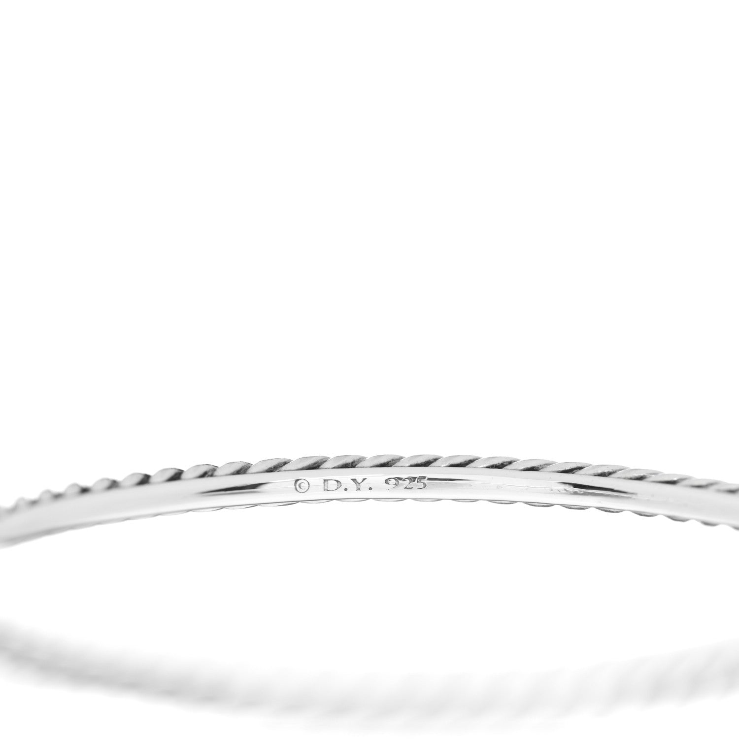 David Yurman Sterling Silver 4mm Cable Classics Bangle Bracelet 3 of 3
