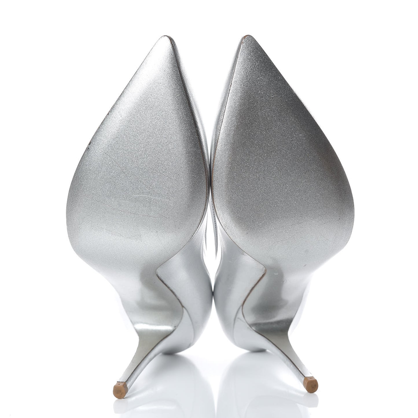 Metallic Nappa PVC Dollybow Pumps 39 Silver