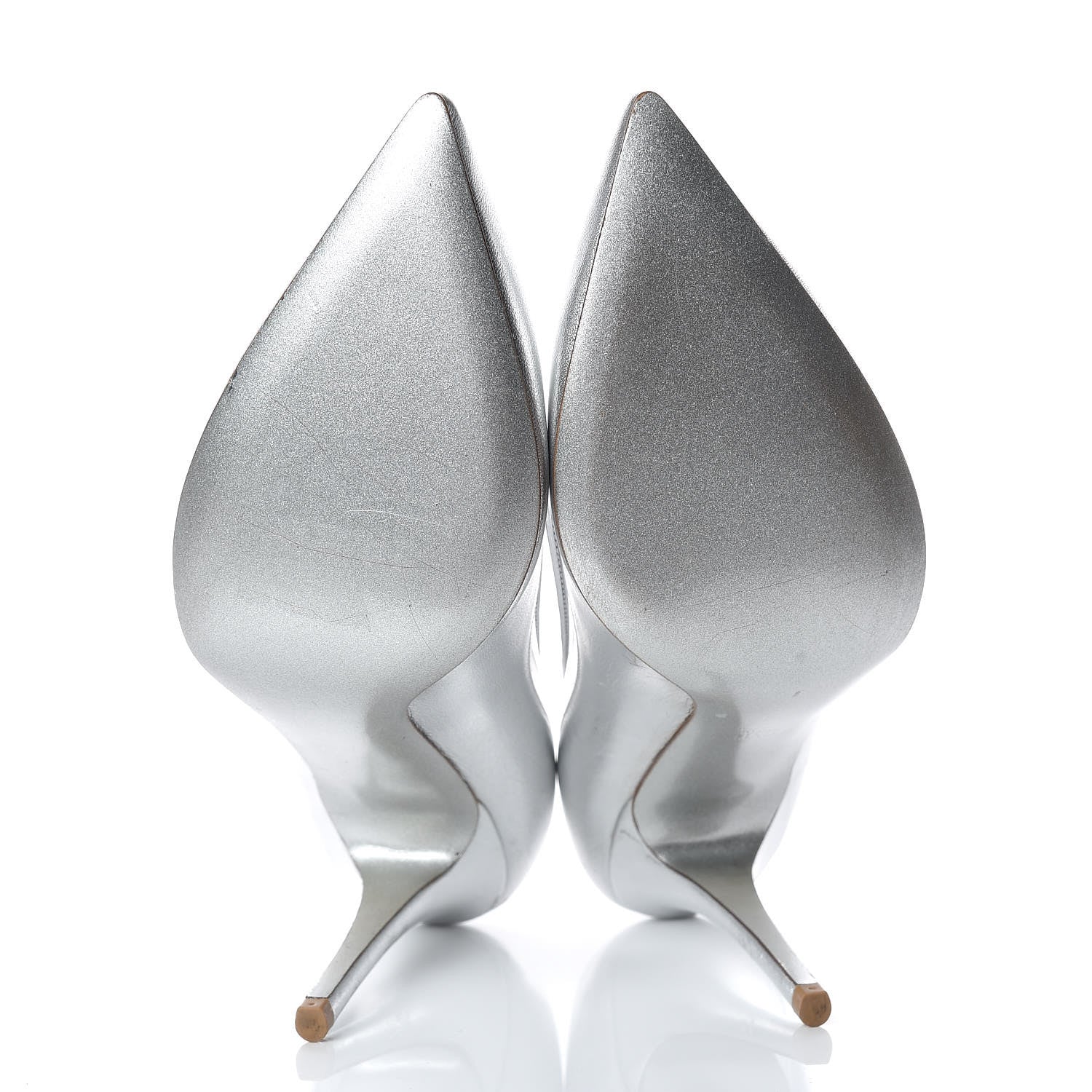 Valentino Garavani Metallic Nappa PVC Dollybow Pumps 39 Silver 7 of 18