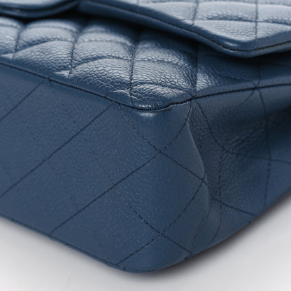 Chanel Caviar Quilted Medium Double Flap Blue 9 of 9