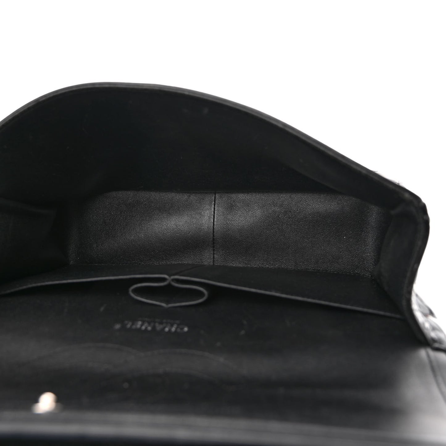 Patent Quilted Jumbo Double Flap Black