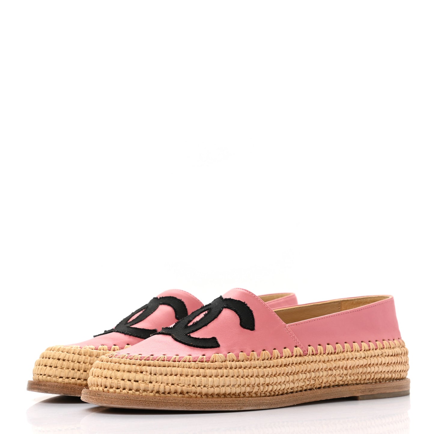Lambskin Grosgrain CC Espadrilles 35 Pink
