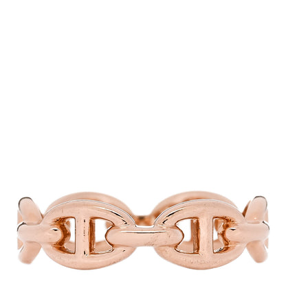 Hermes 18K Rose Gold PM Chaine d'Ancre Enchainee Ring 56 7.75 3 of 9