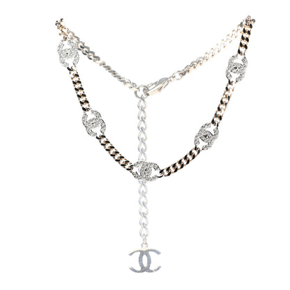Chanel Crystal Chain CC Choker Gold Silver 2 of 4