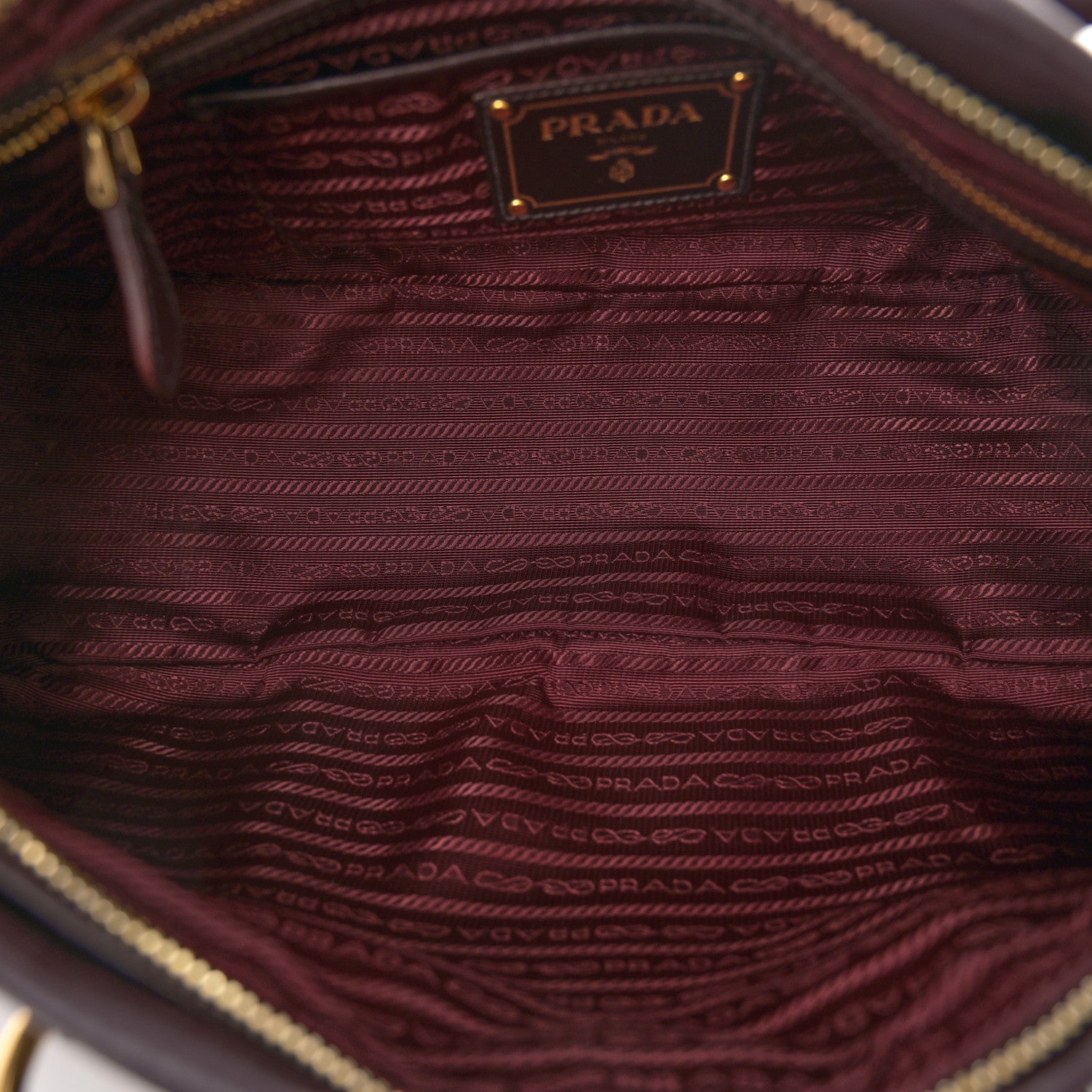 Prada Nylon Tessuto Soft Calf Tote Granato 5 of 10