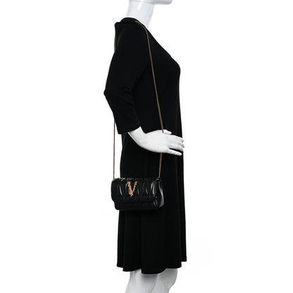 Versace Nappa Quilted Virtus V Evening Bag Black 2 of 11