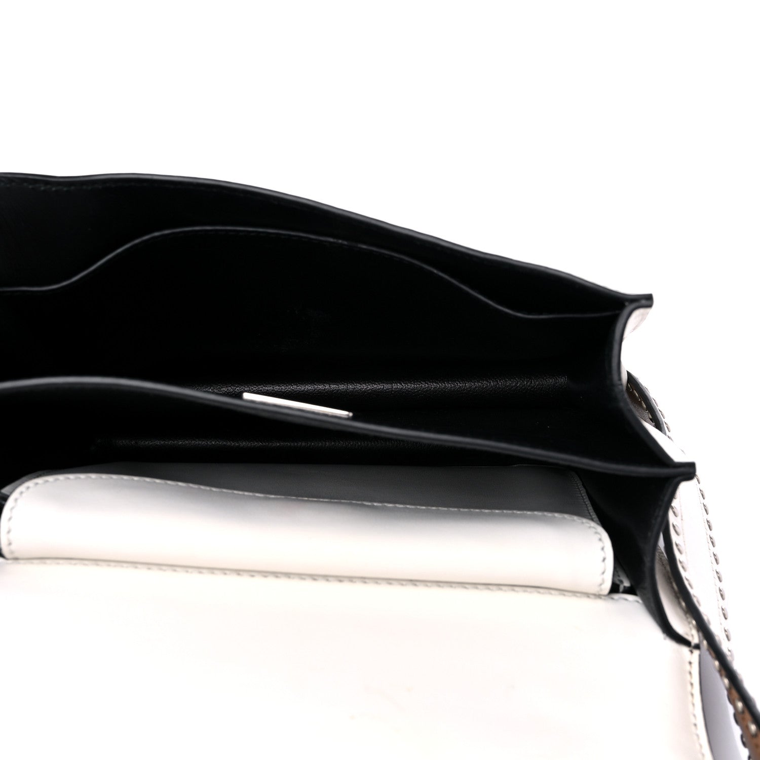 Prada City Calf Studded Folk Cahier Bag White Caramel 4 of 14