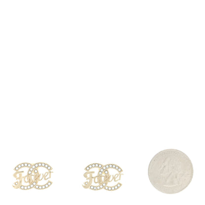 Chanel Crystal CC Forever Earrings Gold 2 of 5