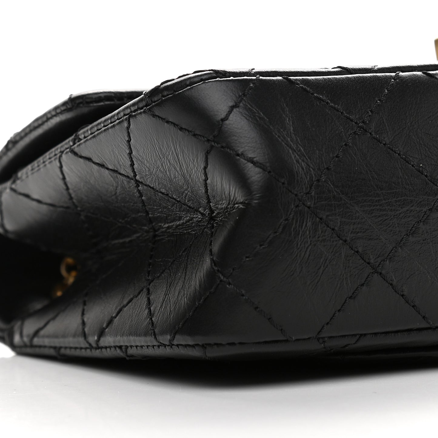 Aged Calfskin Quilted 2.55 Reissue Mini Flap Black