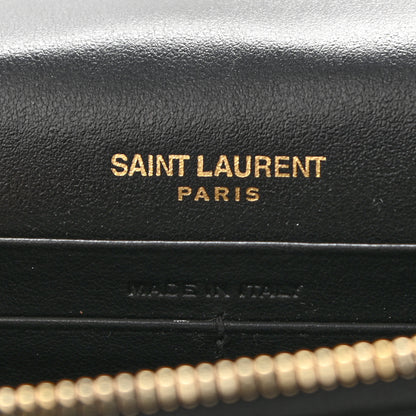Saint Laurent Calfskin Crocodile Embossed Kate Monogram Tassel Chain Wallet Black 5 of 9