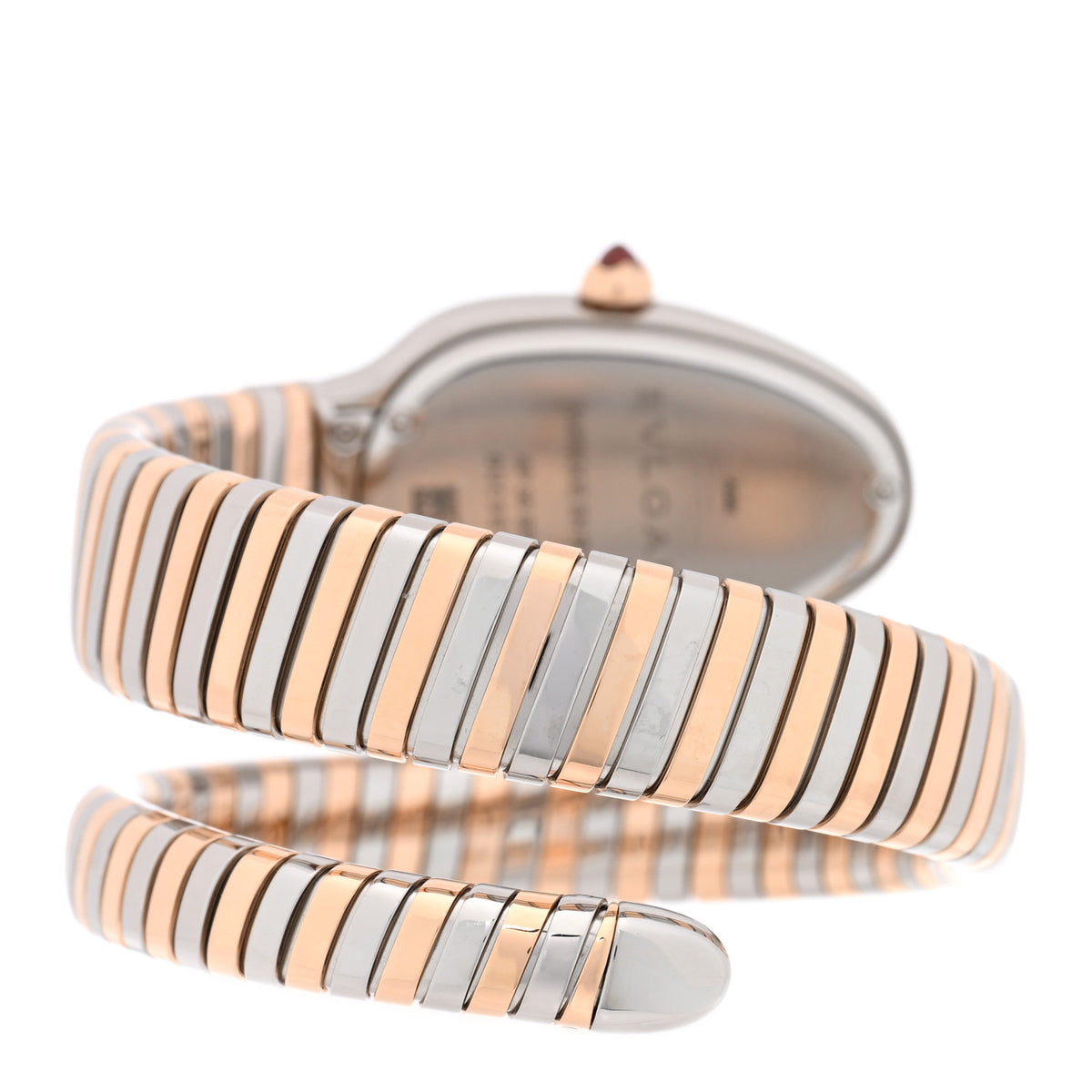 Bulgari Stainless Steel 18K Rose Gold Diamond Bezel 35mm Serpenti Tubogas Quartz Watch 3 of 5