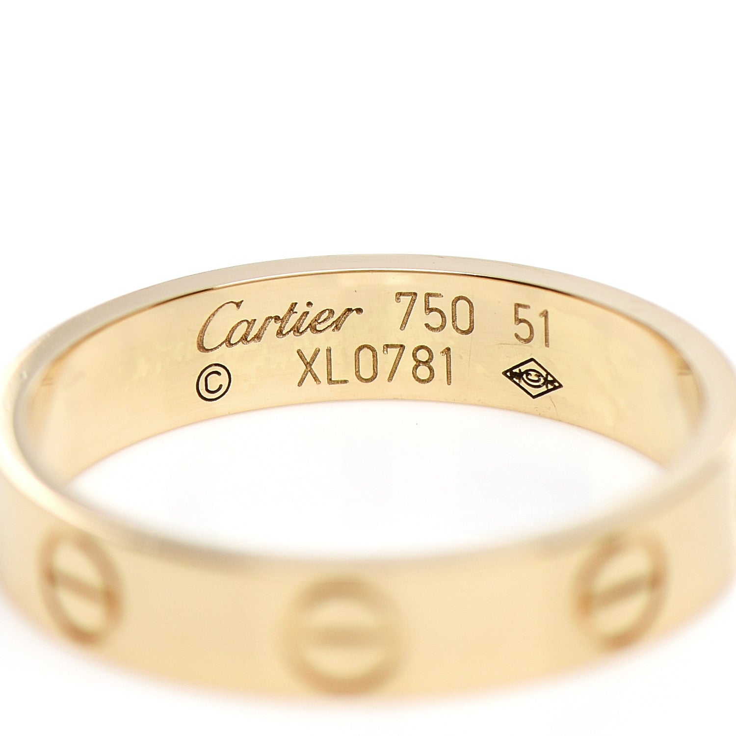 Cartier 18K Yellow Gold 3.5mm LOVE Wedding Band Ring 51 5.75 4 of 5