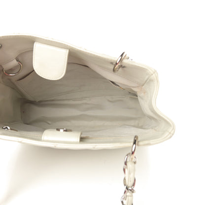 Chanel Caviar Quilted Petit Shopping Tote PST White 5 of 16