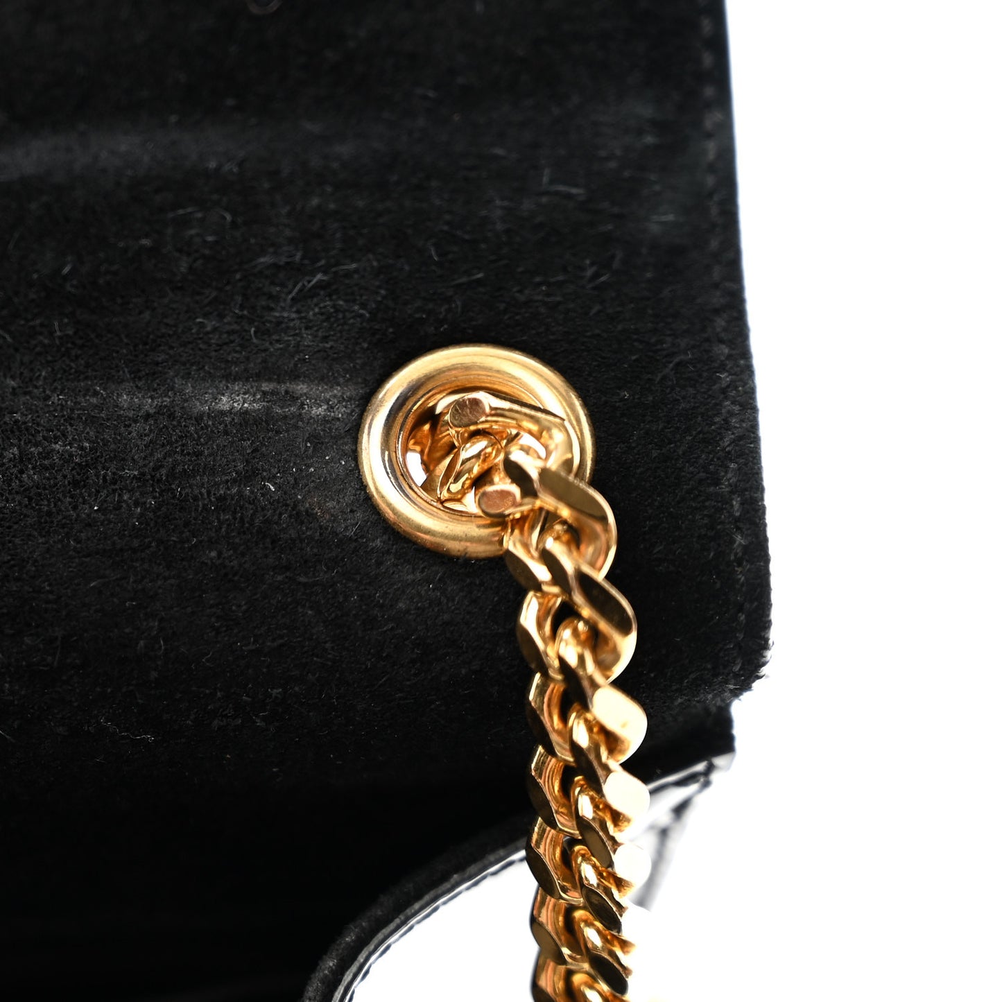 Patent Small Monogram Kate Satchel Black