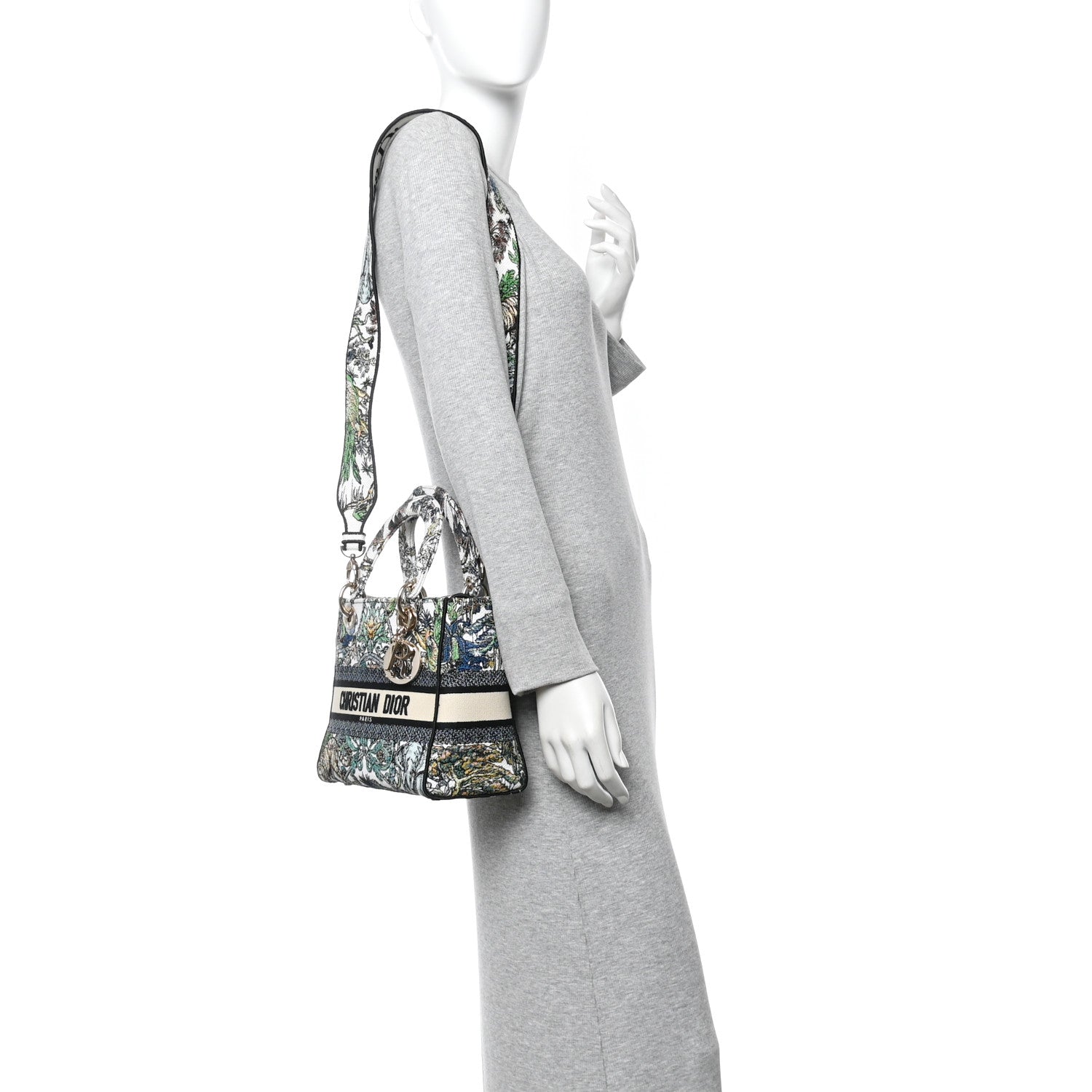 Christian Dior Canvas Embroidered Etoile de Voyage Medium Lady D-Lite Multicolor 2 of 12
