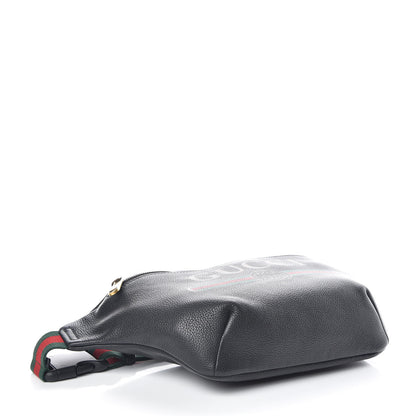 Gucci Grained Calfskin Logo Belt Bag Black 4 of 7