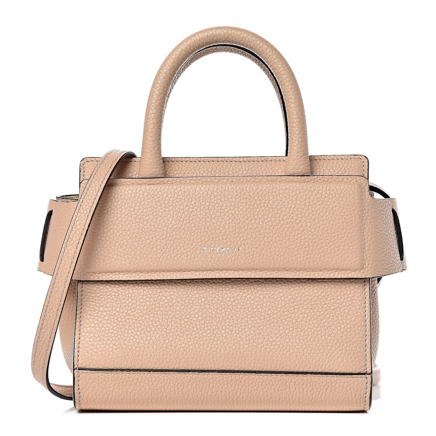 Grained Calfskin Nano Horizon Satchel Nude Pink