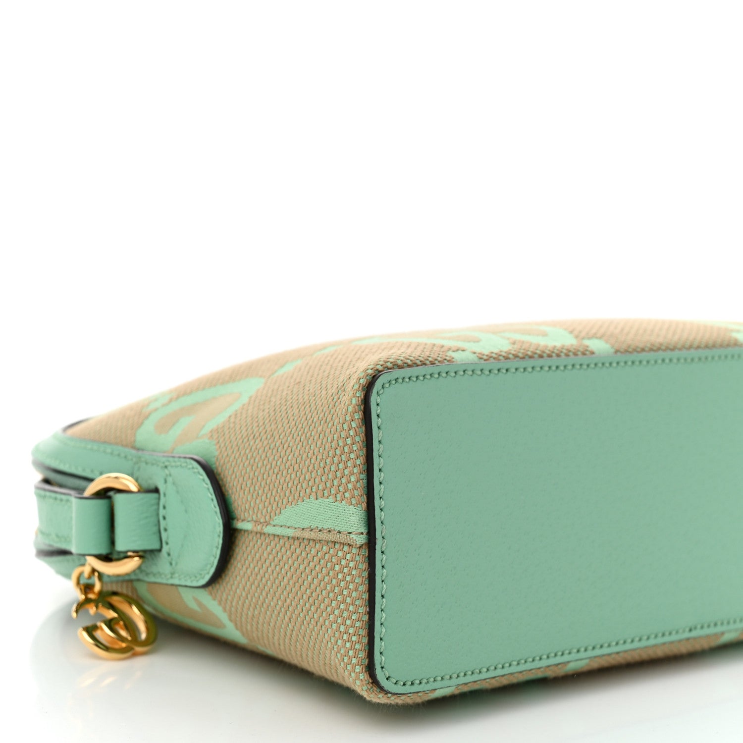 Gucci Monogram Jumbo GG Textured Dollar Calfskin Small Ophidia Dome Shoulder Bag Beige Pepperlight Mint 9 of 11