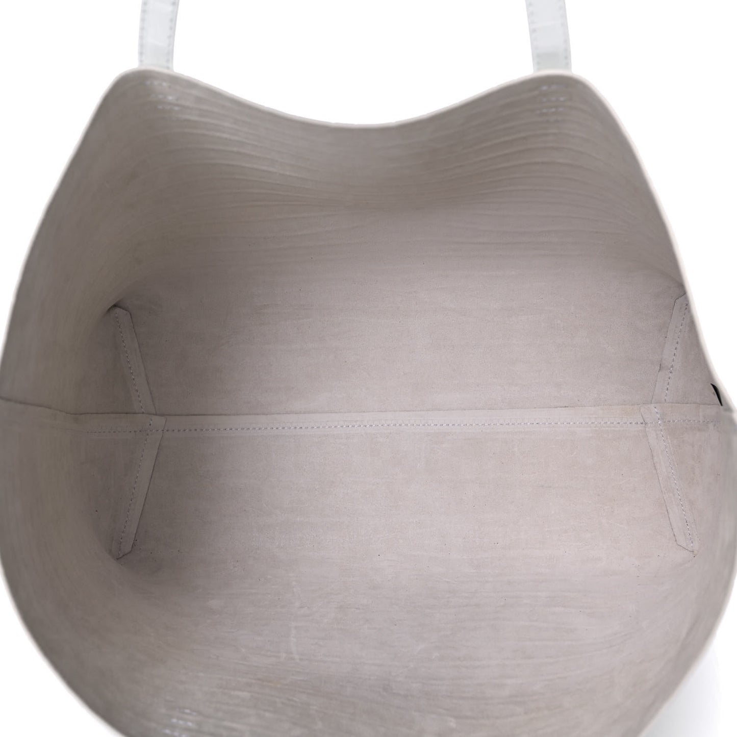 Calfskin Crocodile Embossed Large Shopping Tote White