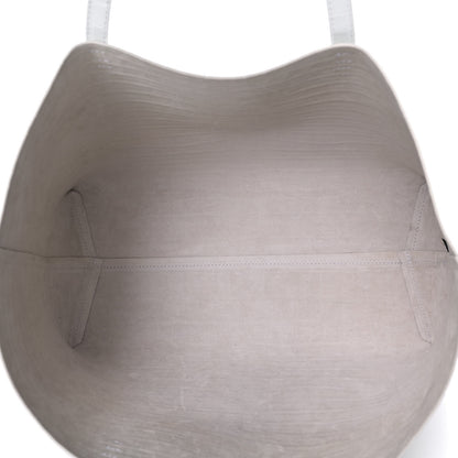 Mansur Gavriel Calfskin Crocodile Embossed Large Shopping Tote White 5 of 12
