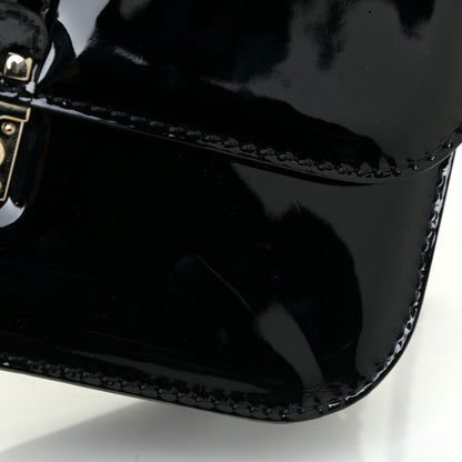 Valentino Garavani Patent Monochrome Medium Glam Lock Rockstud Flap Black 13 of 15