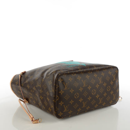 Louis Vuitton Monogram V Neverfull MM Turquoise 5 of 10
