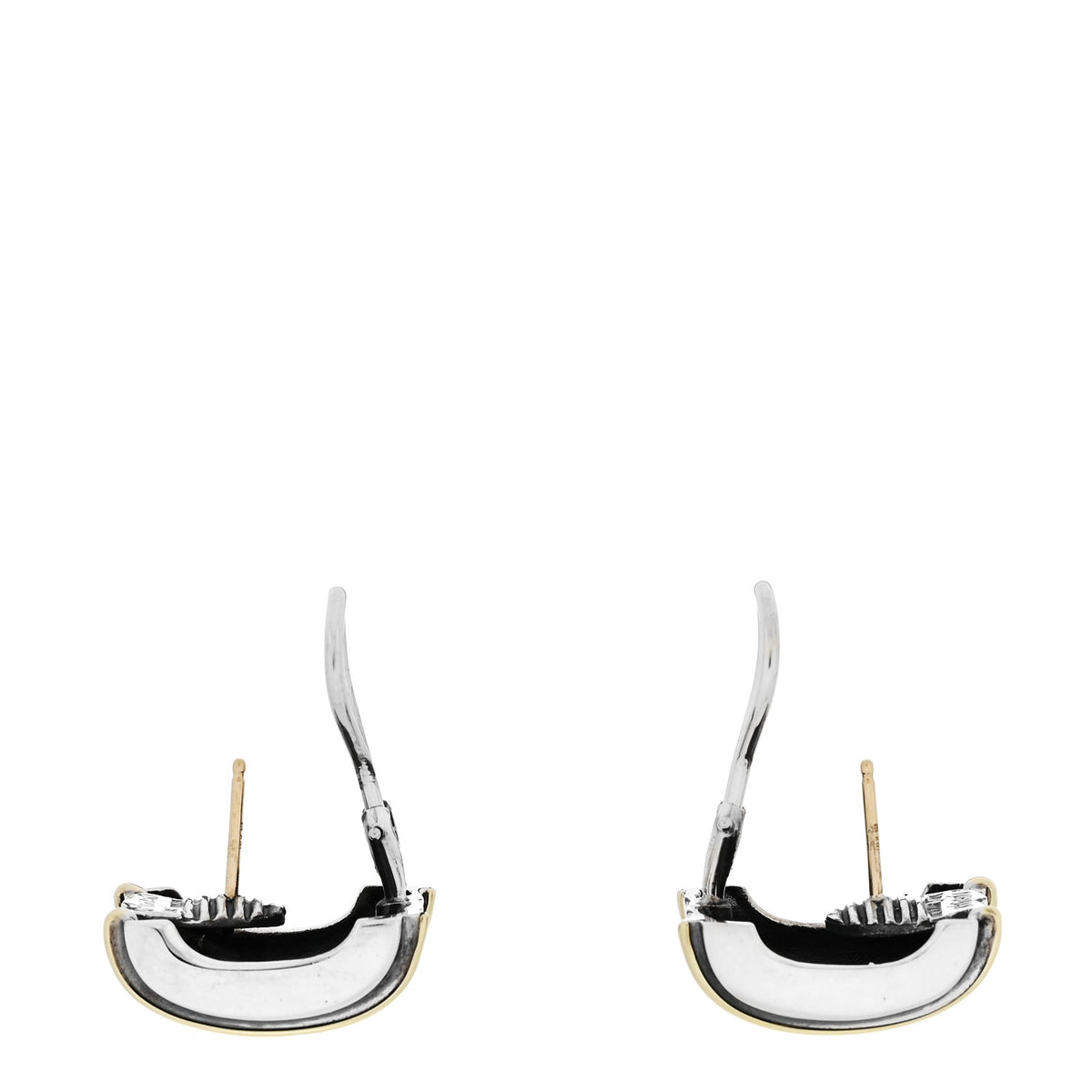 Sterling Silver 14K Yellow Gold Cable Classics Cigar Band Earrings