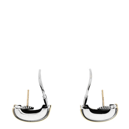 David Yurman Sterling Silver 14K Yellow Gold Cable Classics Cigar Band Earrings 3 of 4