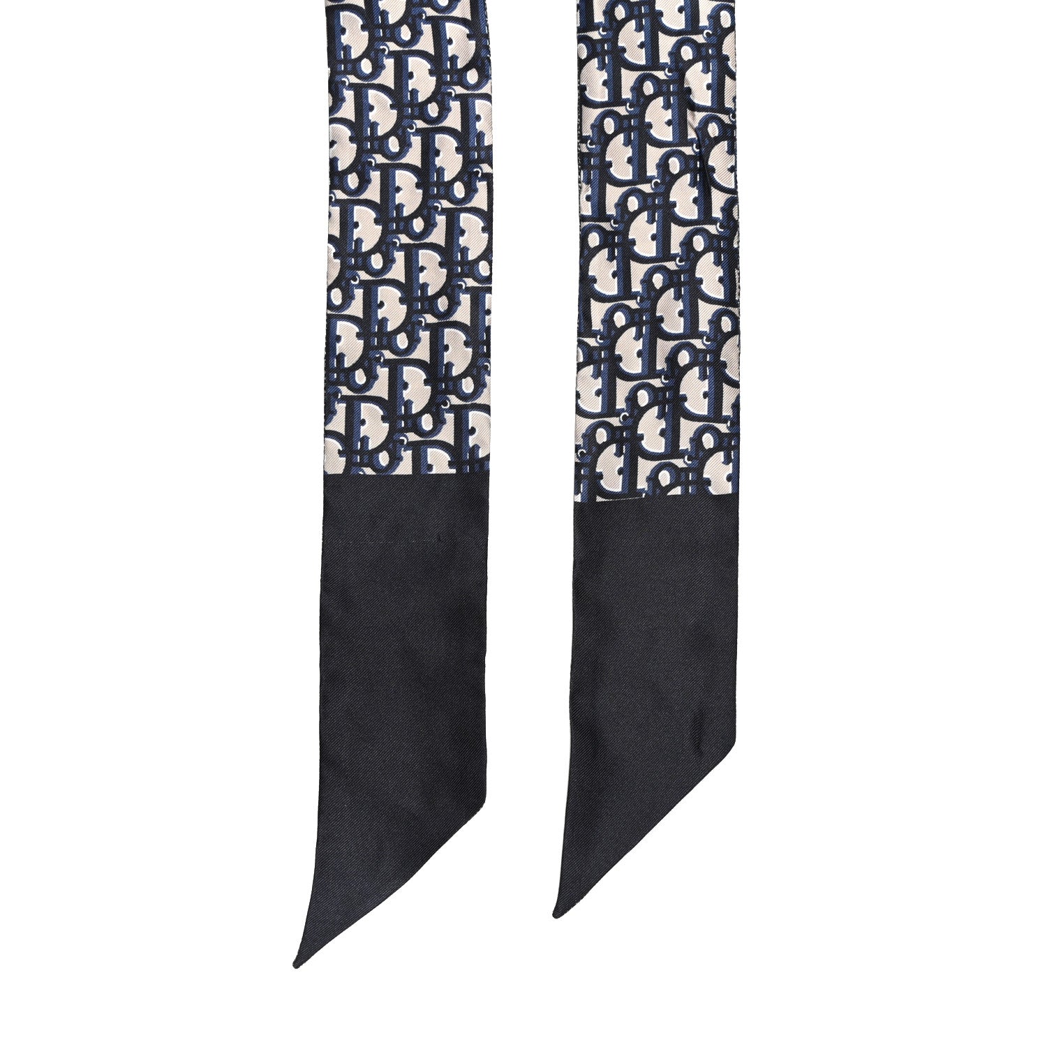 Christian Dior Silk Oblique Mitzah Scarf Blue 2 of 6