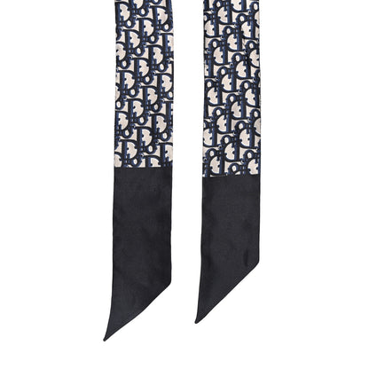 Christian Dior Silk Oblique Mitzah Scarf Blue 2 of 6