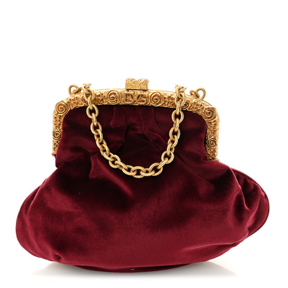 Dolce & Gabbana Velvet Chain Clutch Burgundy 1 of 10