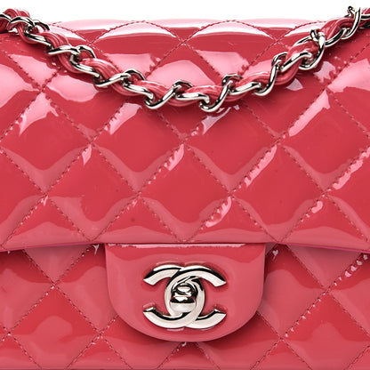 Chanel Patent Calfskin Quilted Mini Rectangular Flap Pink 14 of 14