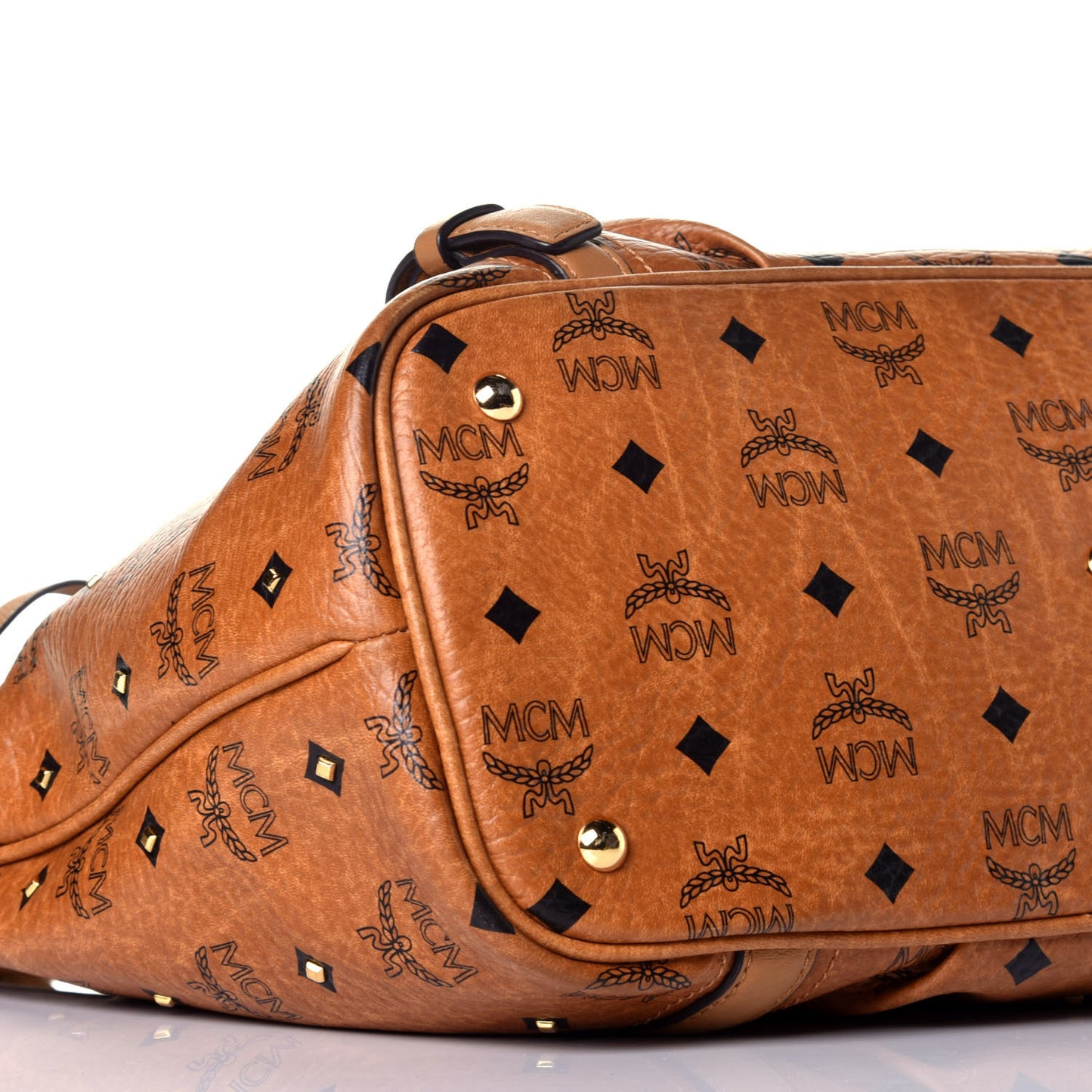 Visetos Studded Medium Essentials Shopper Tote Cognac