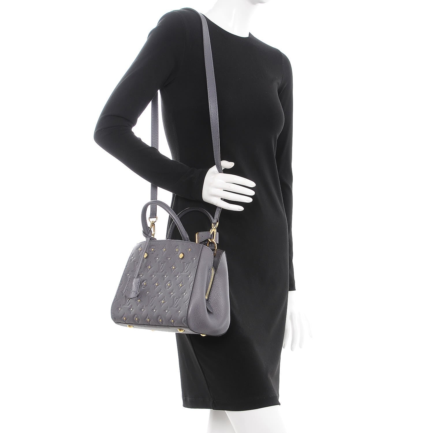 Louis Vuitton Empreinte Studded Montaigne BB Gris Silver 2 of 9