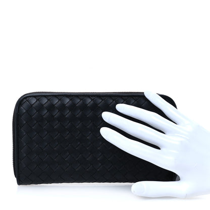 Bottega Veneta Nappa Intrecciato Zip Around Wallet Black 2 of 8