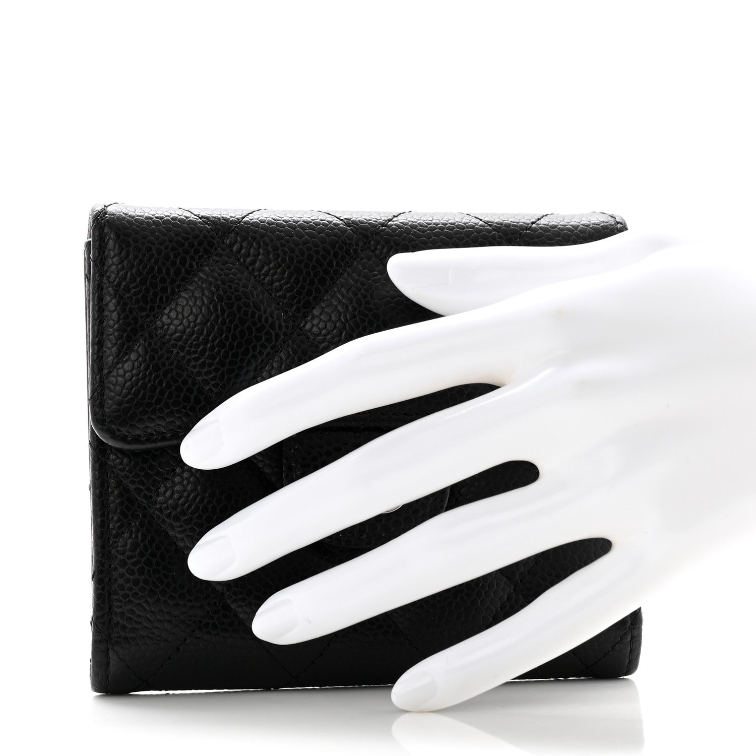 Chanel Caviar Quilted Compact Flap Wallet Black 2 of 8