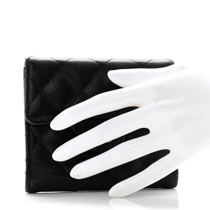 Chanel Caviar Quilted Compact Flap Wallet Black 2 of 8