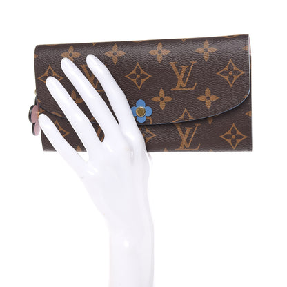 Louis Vuitton Monogram Bloom Flower Emilie Wallet Blue Jean 2 of 8