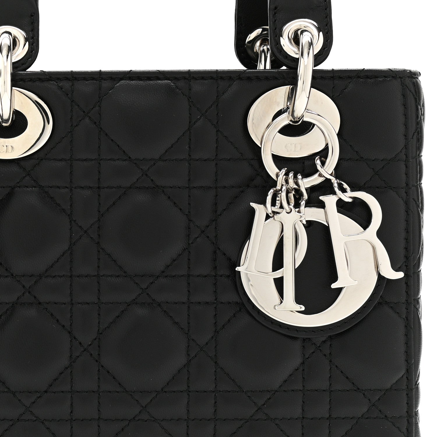 Christian Dior Lambskin Cannage Small Lucky Badges My Lady Dior Black 8 of 11