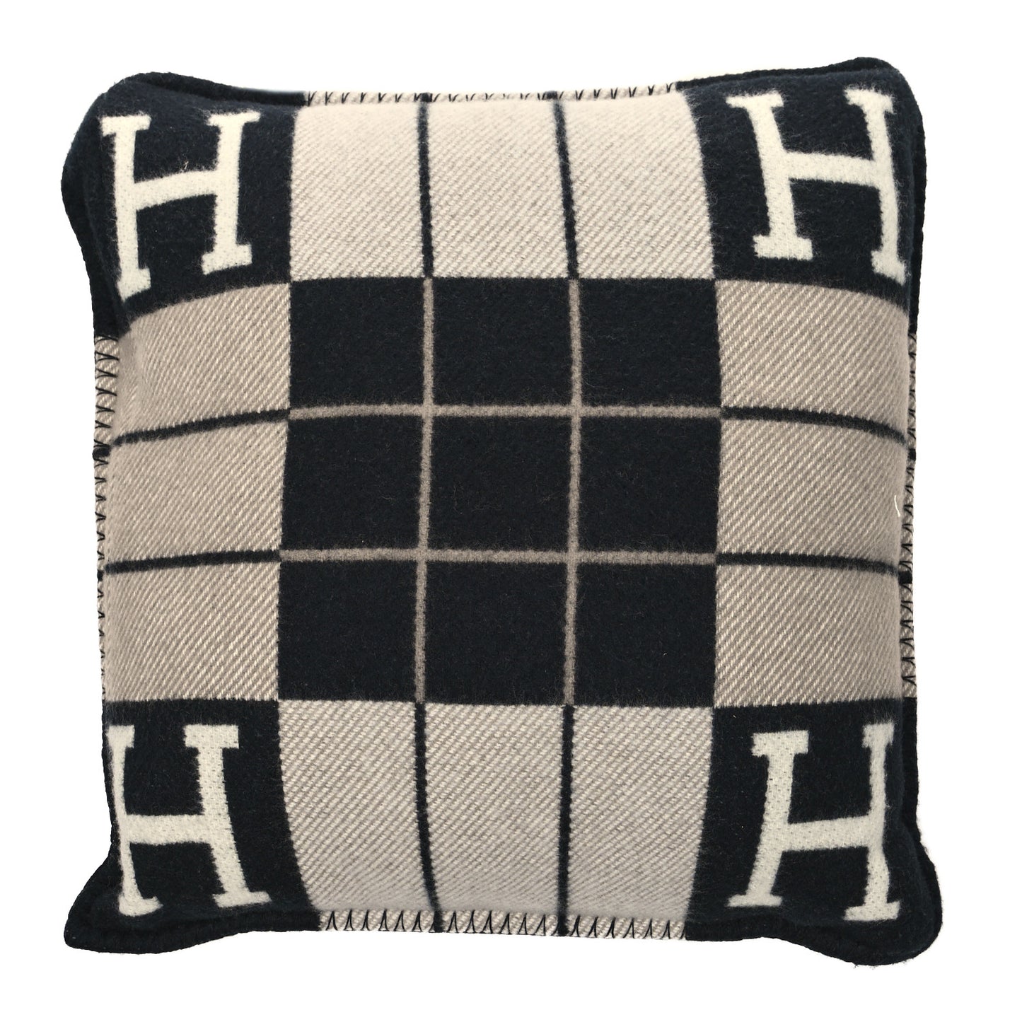 Wool Cashmere Avalon III Pillow PM Ecru Black