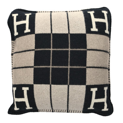 Hermes Wool Cashmere Avalon III Pillow PM Ecru Black 2 of 3