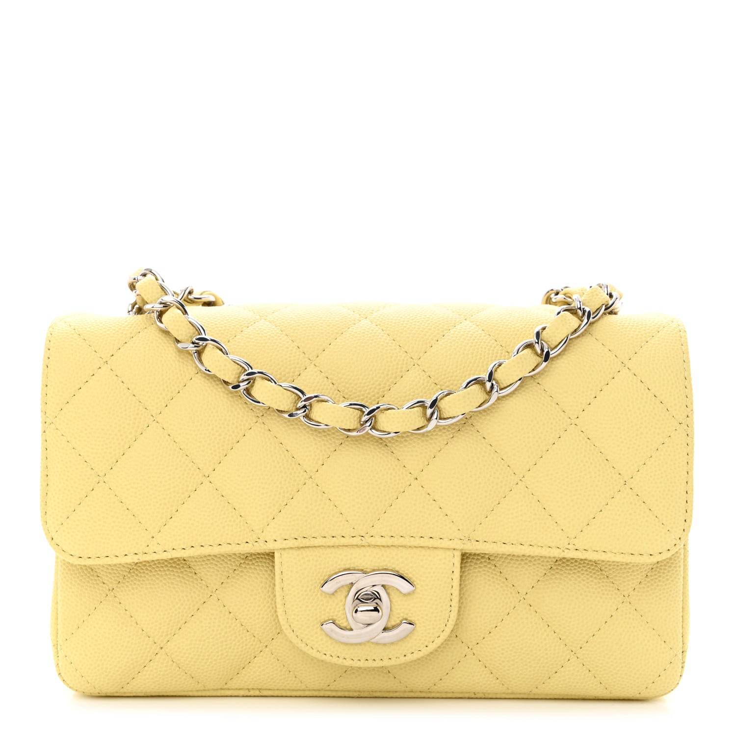 Chanel Caviar Quilted Mini Rectangular Flap Light Yellow 1 of 11