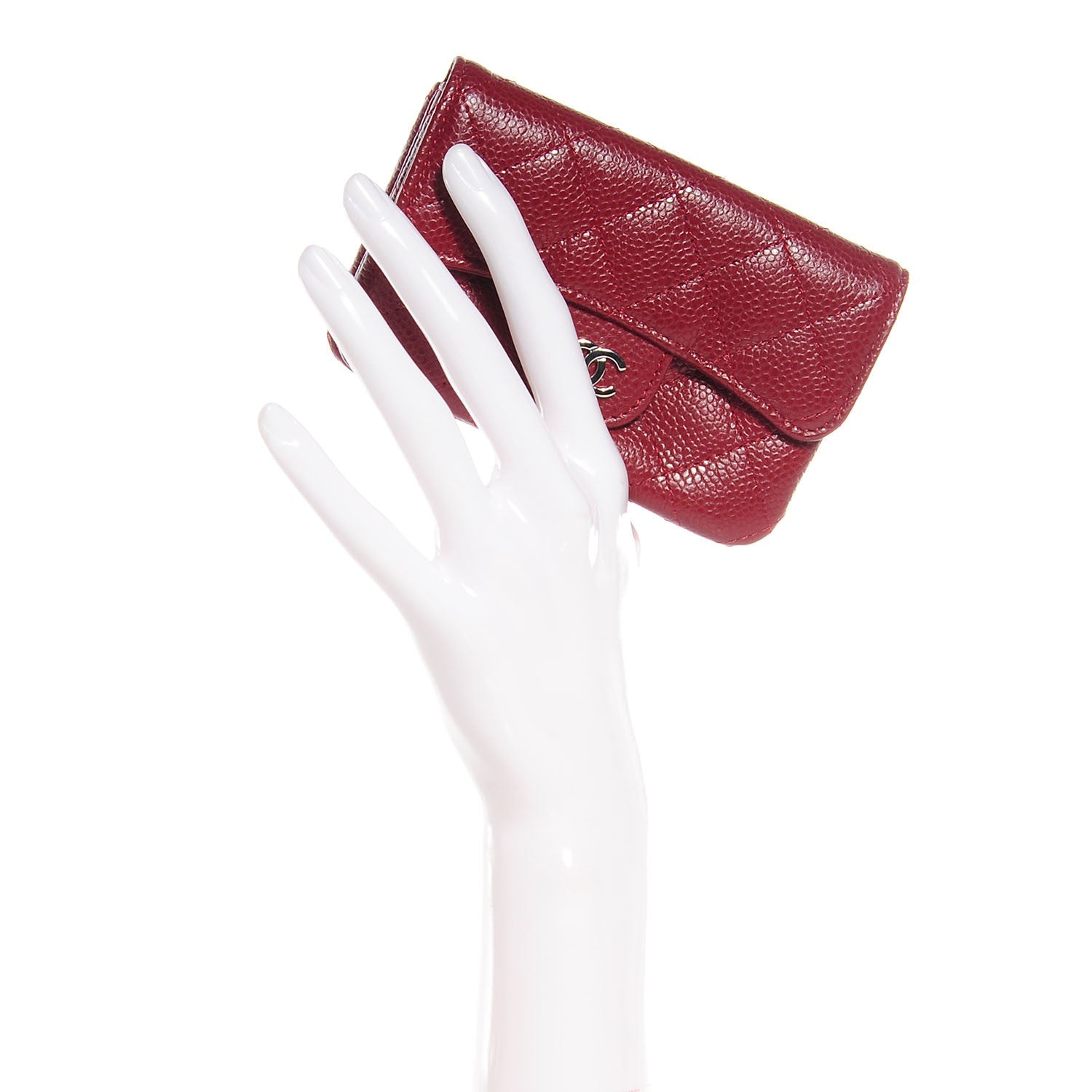 Chanel Caviar Quilted Coin Purse Dark Red 2 of 10