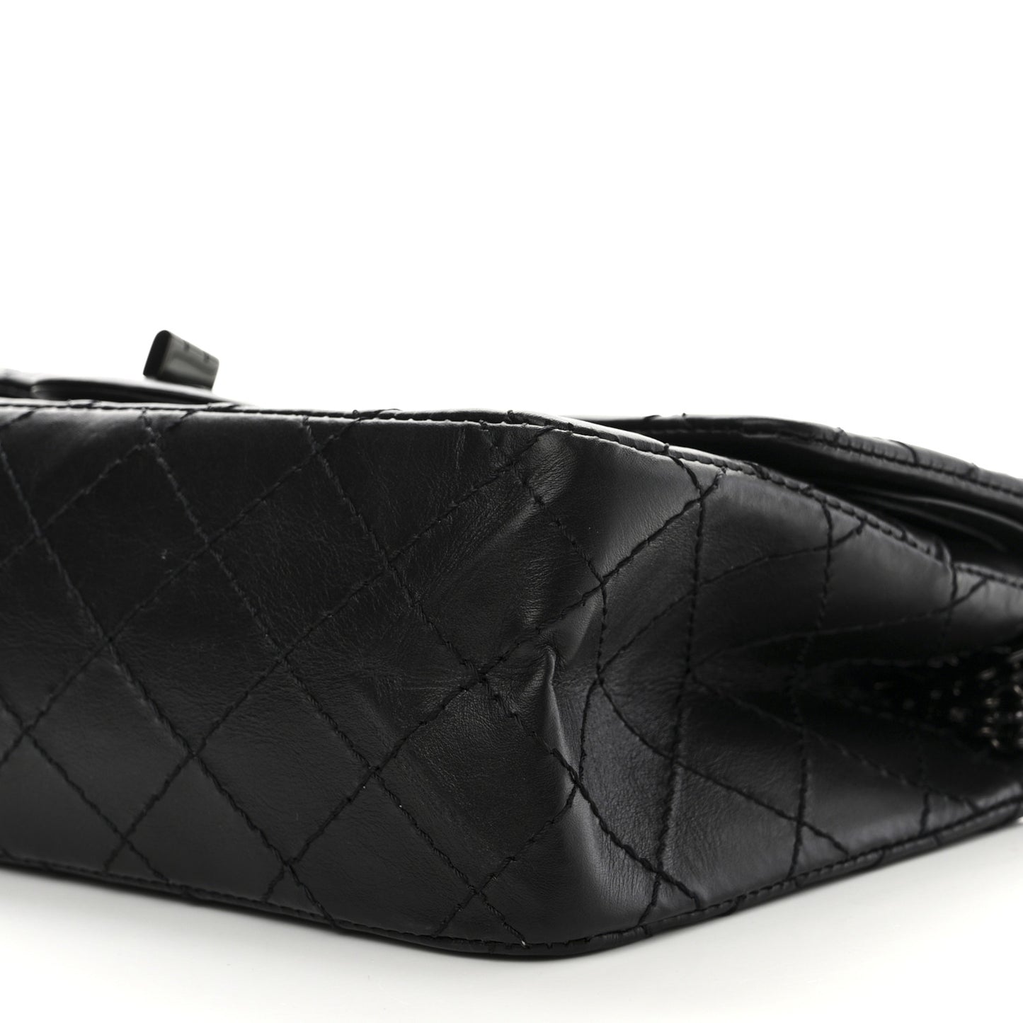 Aged Calfskin Quilted 2.55 Reissue 225 Flap So Black